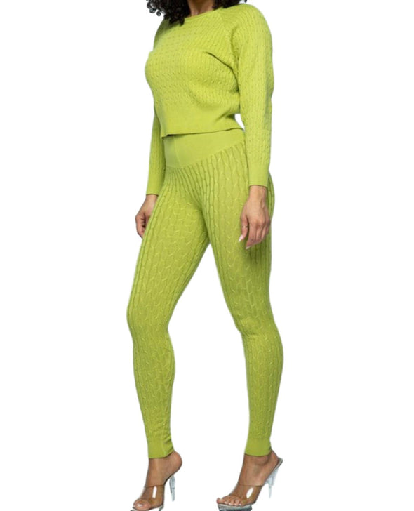 Women Knitted Top and Pants Set - OZARA PROSPERA