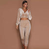 Velvet Zipped Top and Pant Jogger Set women - OZARA PROSPERA