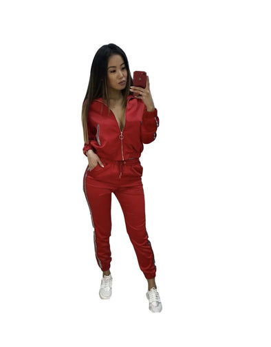 Chilling Cute Red Joggers Set for women - OZARA PROSPERA